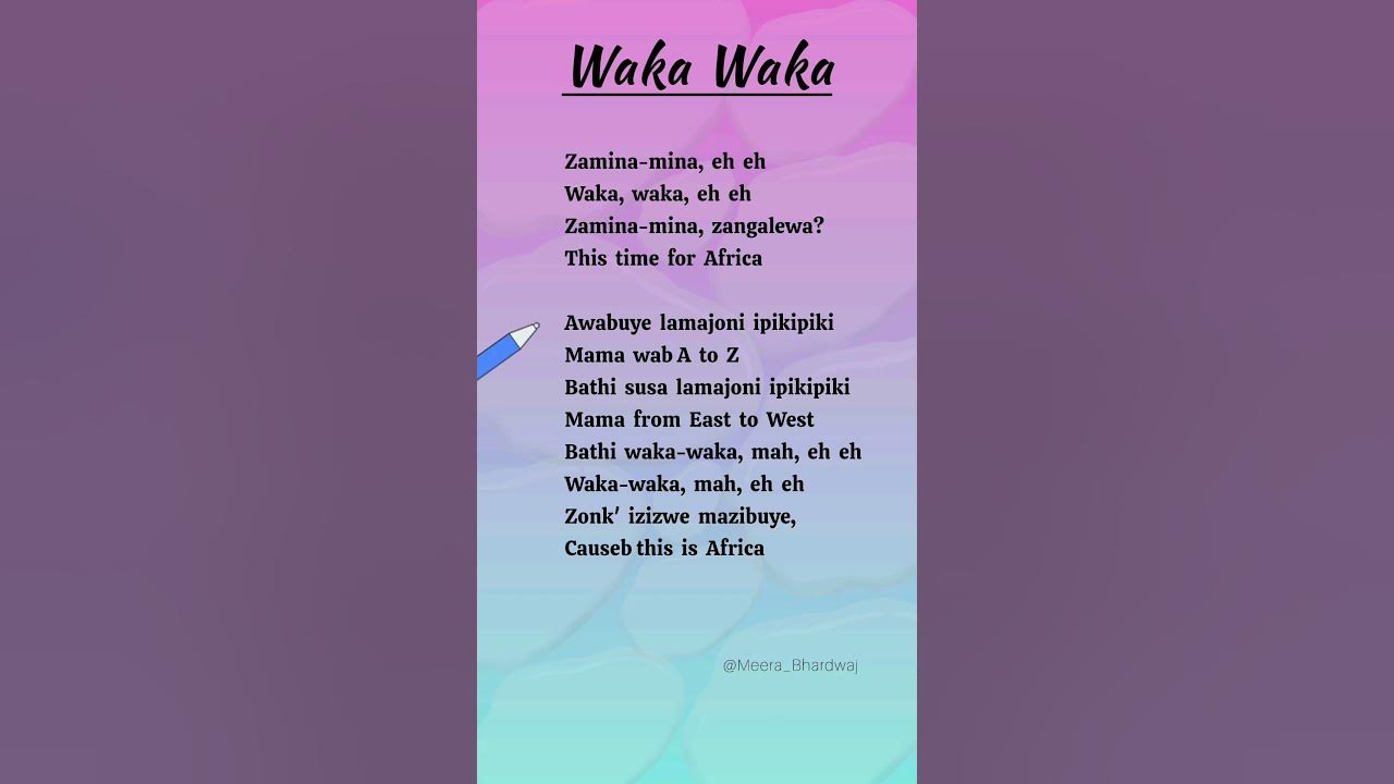 Waka Waka (This Time for Africa) Shakira (Lyrics) #song