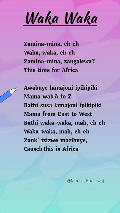 Waka Waka (This Time for Africa) Shakira (Lyrics) #song