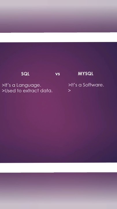 sql vs mysql | few differences between sql and mysql - YouTube
