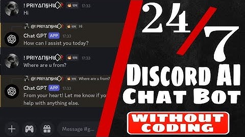 24/7 DISCORD AI CHAT BOT LIKE CHATGPT || WITHOUT CODING || COMPLETELY FREE 💯 🔥