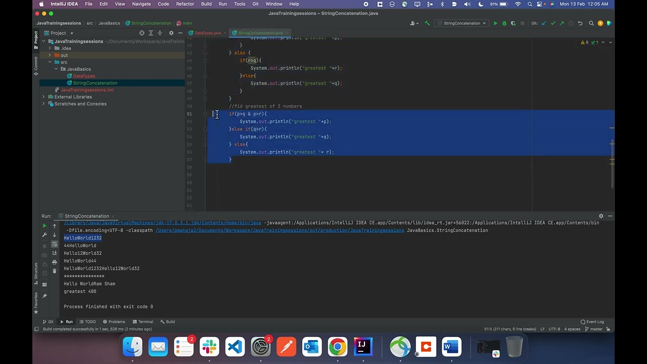 StringConcat+println+greatestof3nos 2