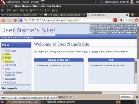 killapache: how to kill an Apache web server with a DOS attack