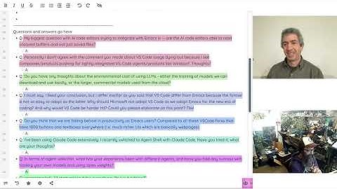 EmacsConf 2025 Q&A: Emacs, editors, and LLM driven workflows - Andrew Hyatt (he/him)