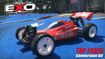 Fresh built Tamiya Top Force battle with moderm buggies.