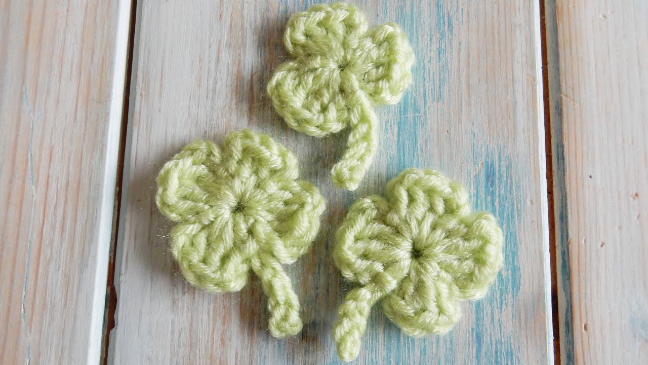 Shamrock Four Leaf Clover Crochet Tutorial [with narration] 