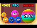 NOOB vs PRO vs HACKER - 2048 Balls 3D