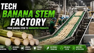 Inside a High-Tech Banana Stem Factory |🏭 From Farm Waste to Industrial Fiber (Full Process)