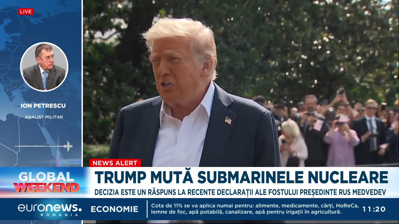 Trump ordonă desfășurarea a două submarine nucleare americane lângă Rusia