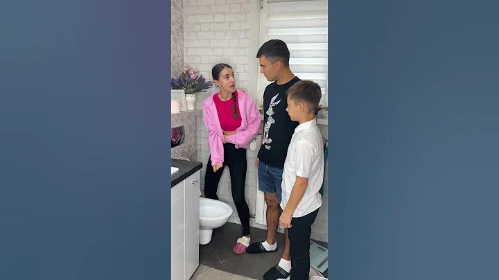 Learning boys to pee in the toilet 🚽 #shorts by Secret Vlog