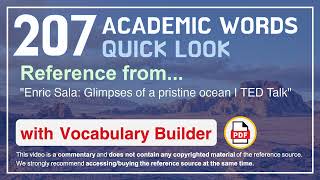 207 Academic Words Quick Look Ref from "Enric Sala: Glimpses of a pristine ocean | TED Talk"