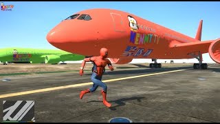 Learn Colors Airplane and Spiderman For Kids | Airplane Colors RED and Green