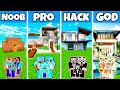 Minecraft Battle : DREAM New House Build Challenge - Noob Vs Pro Vs Hacker Vs God