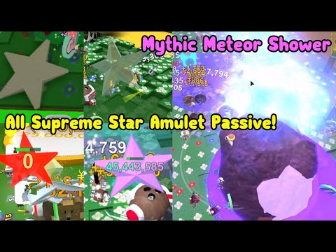All Supreme Star Amulet Passive! Mythic Meteor Shower! - Bee Swarm Simulator Roblox