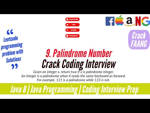 Palindrome Number | Leetcode problem 9  Java Solution | Crack FAANG | Crack Coding Interview
