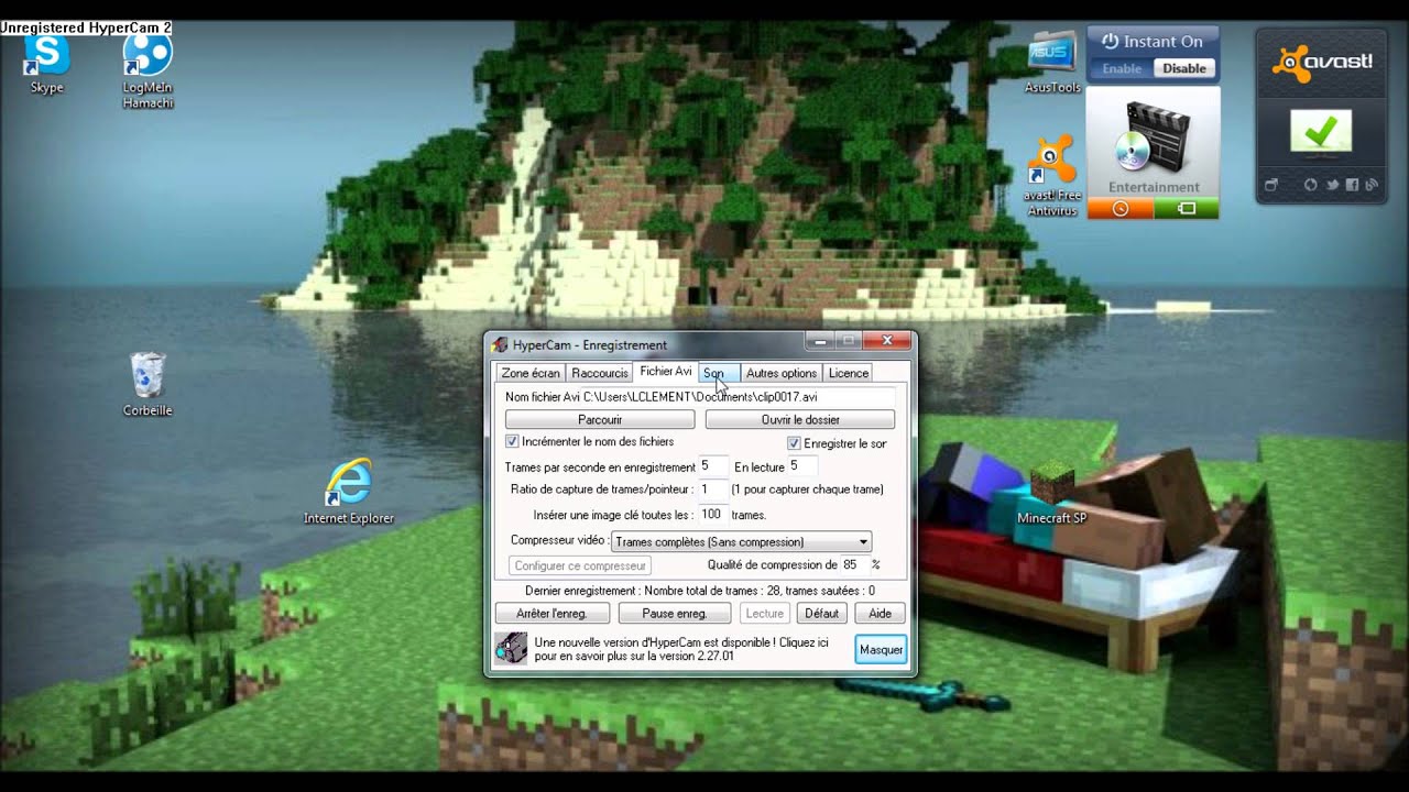 comment regler hypercam 2