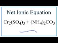 Net Ionic Equations and Spectator Ions