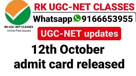 UGC-NET 12 oct. Admit card release #officialnotification #ugc #whatsapp9166653955