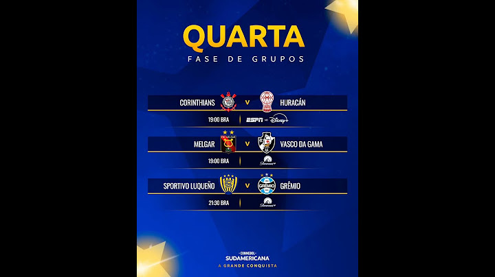 Jogos de hoje pela Copa CONMEBOL Sul-americana. Corinthians, Grêmio, Vasco e Vitória estreiam hoje.