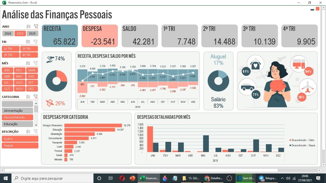 Dashboard Excel De FinanÇas Pessoais Parte2 Quarta Dos Dashboards