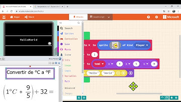 Convertir de °C a °F en Microsoft MakeCode Arcade