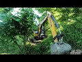 Mini ekskavatr dik fndk bahesi yol yapm loading  excavator operator digging hard dirt road