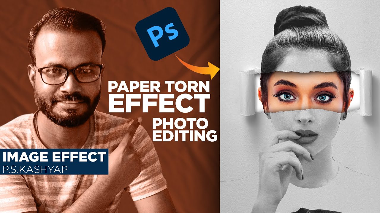 How to Create Ripped Paper Portrait Effect | Torn Paper Portrait | How ...