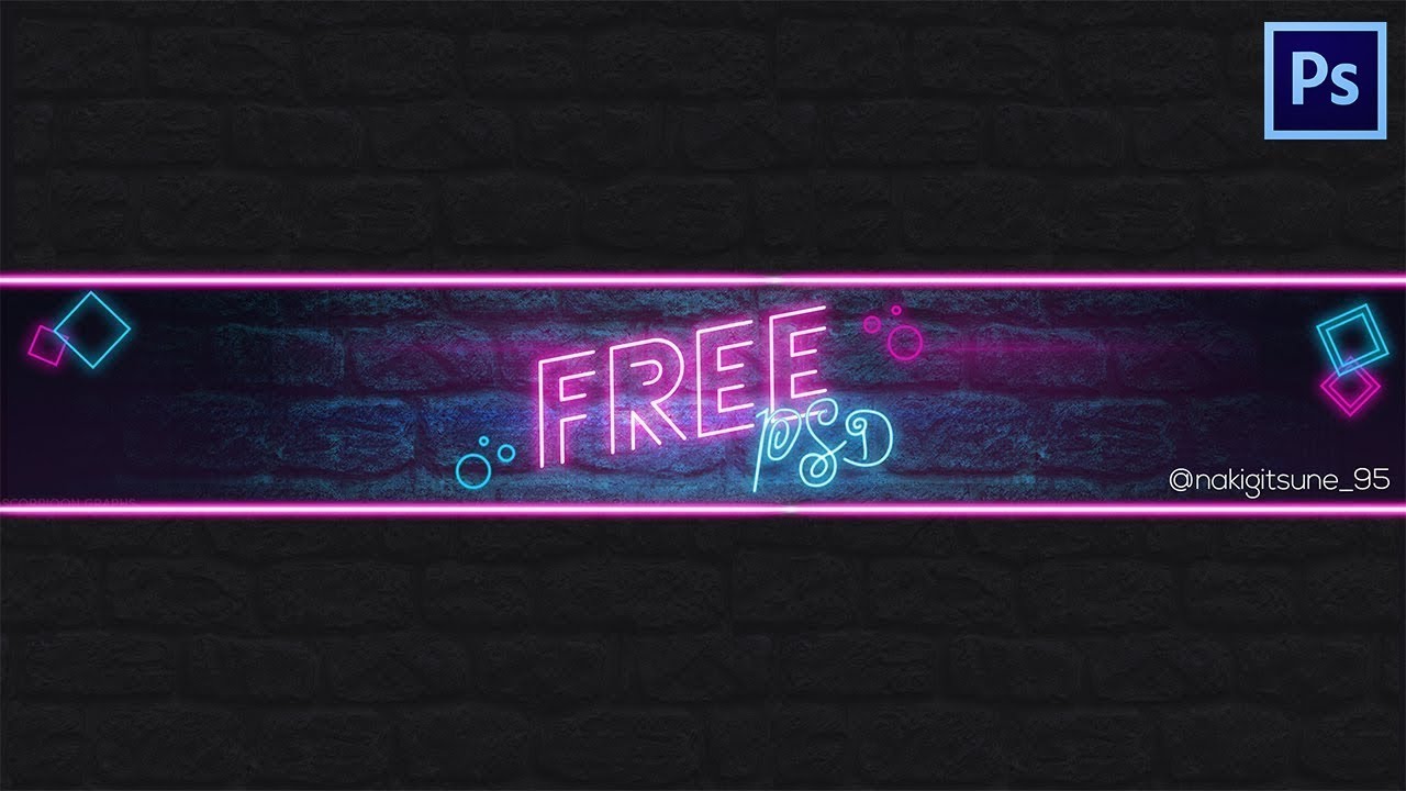 Neon Youtube Banner Template Free Download Pc Youtube