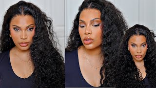 The Best!!! Bomb Curly HD Lace Wig Install + | Pre Plucked And Pre Bleached  Wig