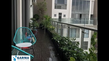 Hệ thống tưới nhỏ giọt tự động được lắp đặt tại ban công một căn Penthouse sang trọng tại TPHCM