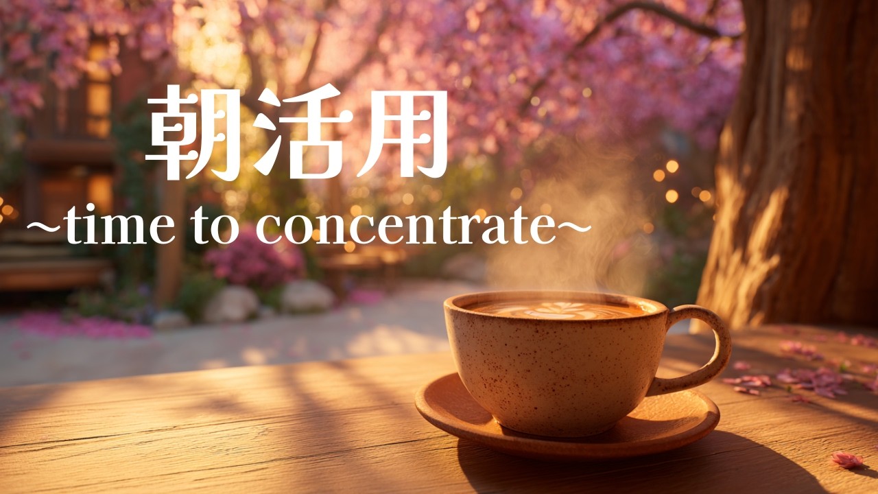 【作業用BGM】Cherry Blossom Morning Deep Focus｜朝から集中が続くカフェLOFI｜Cafe Study Music｜120min