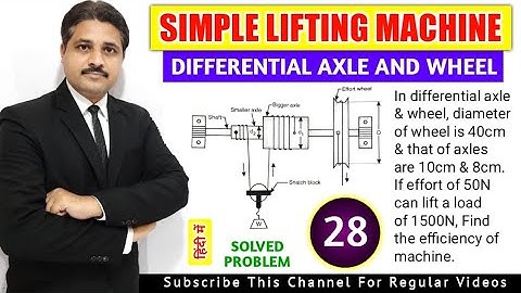 SIMPLE LIFTING MACHINE SOLVED PROBLEM 28 ( LECTURE 30 )