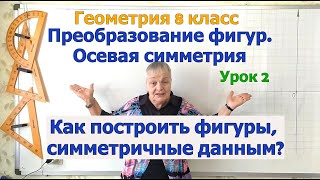 Осевая симметрия. Как построить фигуру, симметричную данной относительно прямой. Геометрия 8 класс