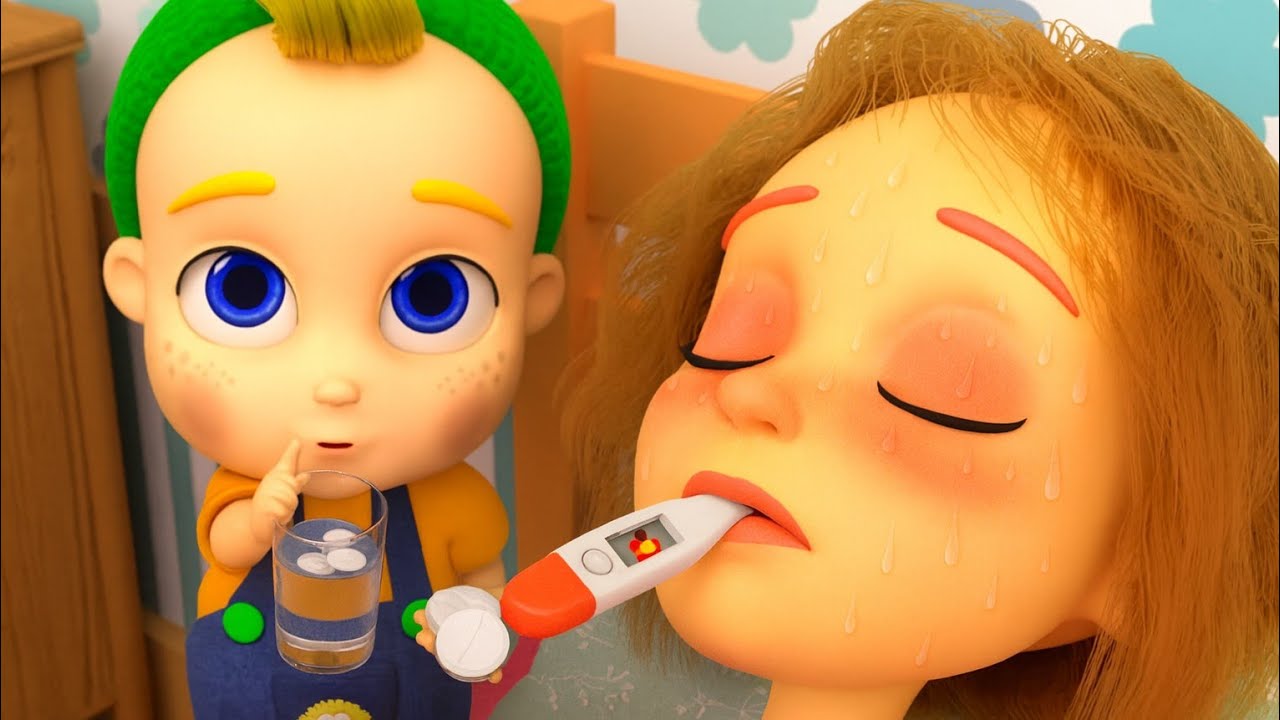 Sick Song🤒💛 Baby Takes Care of Mommy |Kids Learning About Kindness"Yummy Monsters Nursery Rhymes