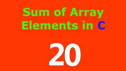 C Programming Tutorial in Hindi - Sum of Array Elements in C