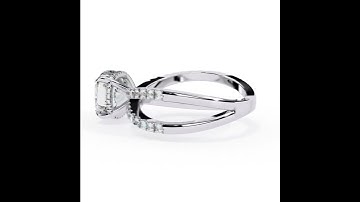 Cushion Hidden Halo with Split Shank Engagement Ring - KJ01LR283