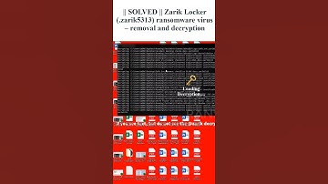 || SOLVED || #Zarik #Locker (.zarik5313) #ransomware #virus – #removal and #decryption