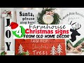 🎄 Farmhouse CHRISTMAS signs: Reusing old home decor | CHRISTMAS DIY | CHRISTMAS decor (2020)