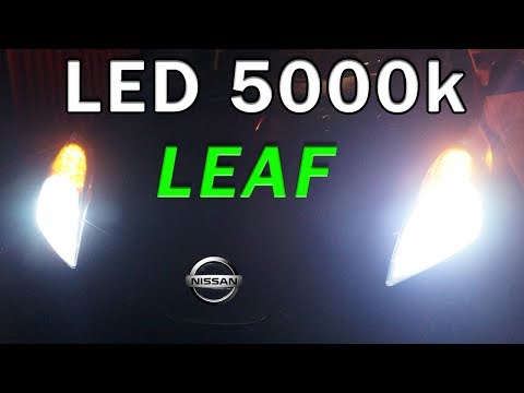 Nissan Leaf - Aled H13 5000k установка led ламп в фары автомобиля тест