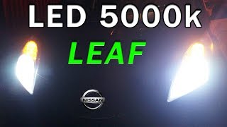 OVERVIEW of ALED H13 5000K INSTALLATION of LED LAMPS IN the HEADLIGHTS of a NISSAN LEAF TEST