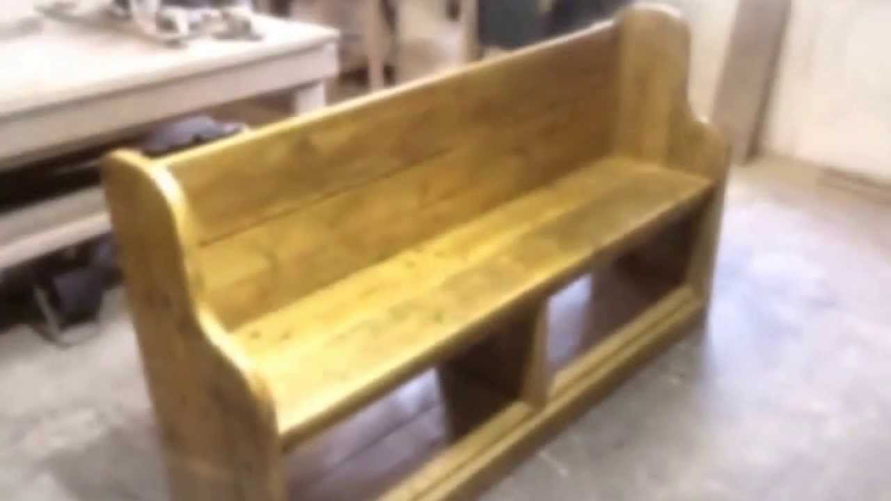 Solid wood church pew made from reclaimed timber at earth wood emley YouTube