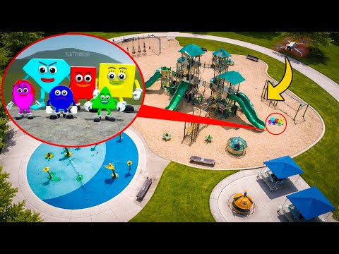 DRONE CATCHES SAVE THE SHAPES IN REAL LIFE! (DIAMOND IS EVIL)