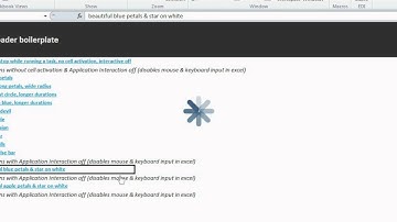 preloader in vba for excel - blue petals star on white