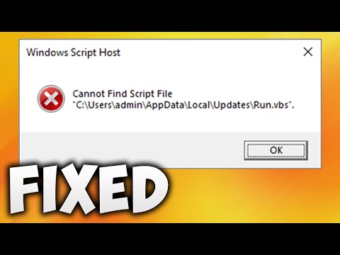 How to Fix Can Not Find Script File Appdata Local Updates Run.vbs Error