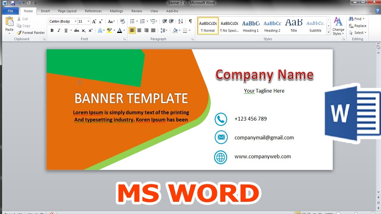 How To Make Banner Design Microsoft Word Template 20 Within Banner Template Word 2010