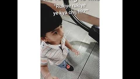 baby experiencing escalator for the first time #viralbaby #trendingkids #first #escalator #shorts