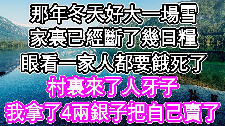 那年冬天好大一场雪，家里已经断了几日粮，眼看一家人都要饿死了，村里来了人牙子，我拿了4两银子把自己给卖了 | #为人处世#生活经验#情感故事#养老#退休#浅谈人生#深夜浅读 - 天天要闻