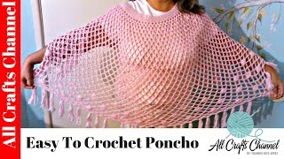 Easy to crochet poncho / Susbtitulos en español