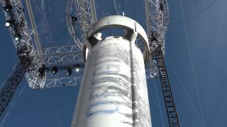 Inside look at the Blue Origin New Shepard rocket booster and crew capsule
