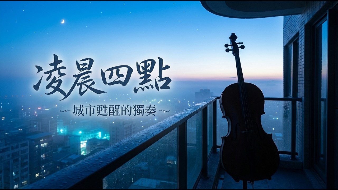 🌆 【凌晨四點】城市甦醒前的寧靜｜陽台上的大提琴獨奏｜清醒・思考・微涼 🏙️｜#晨間 #城市 #大提琴 #微光