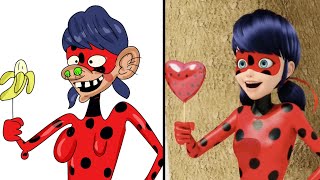 miraculous ladybug and cat noir mix drawing meme | haha baby